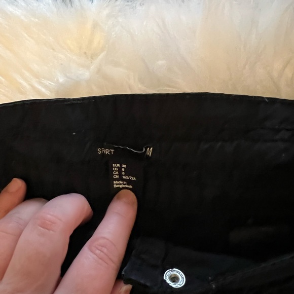 H&M Sport Capris Black 100% Cotton Size 8 - Picture 8 of 8